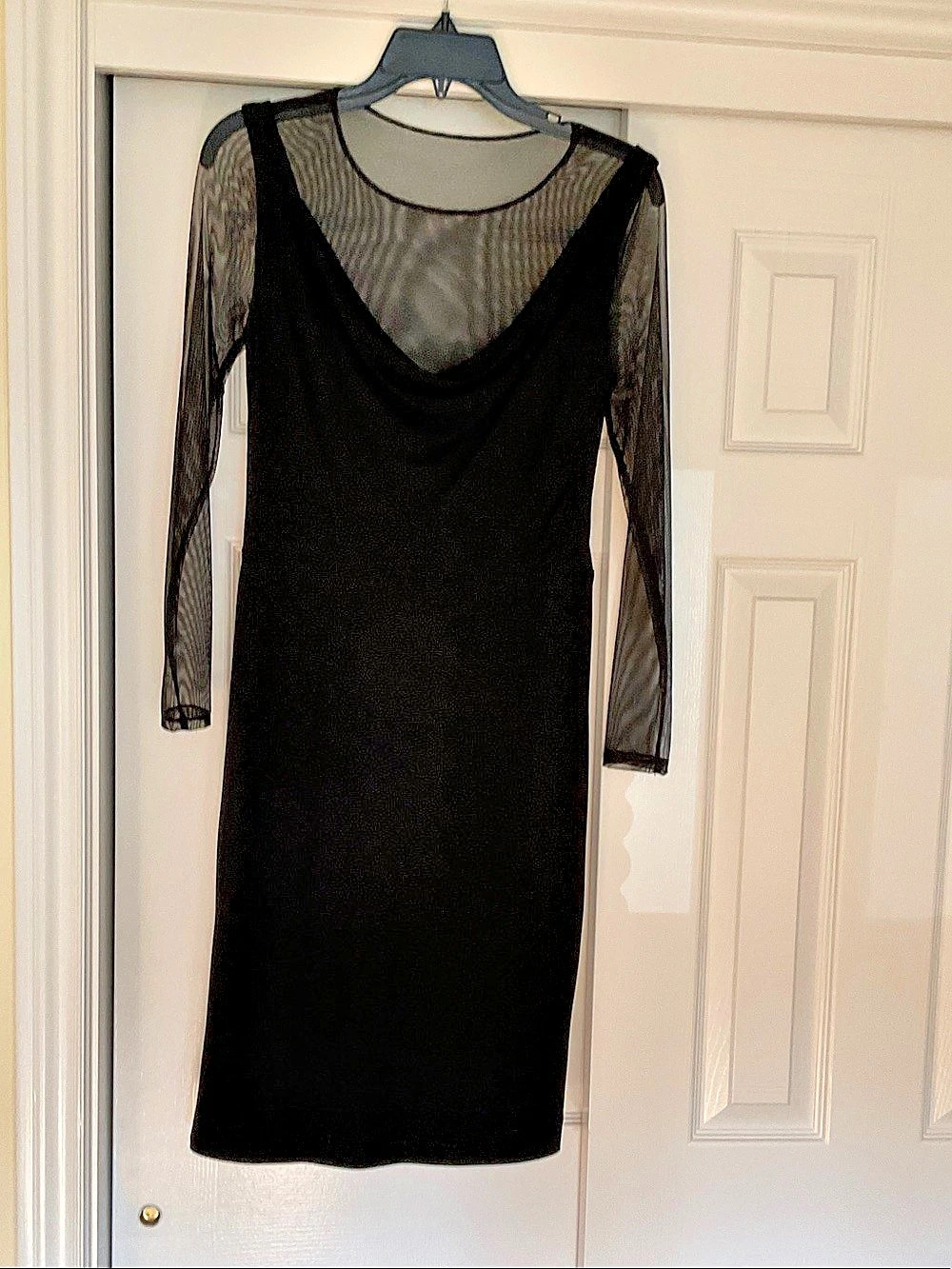 Black Draped Midi Dress